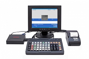 POS-комплект 10" HUB-19 черный 54ФЗ, АТОЛ 30Ф без ФН, Linux, Frontol xPOS