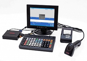 POS-комплект 10" HUB-19 черный 54ФЗ, АТОЛ 55Ф без ФН, Linux, Frontol xPOS ЕГАИС