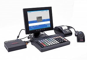 POS-комплект 10" HUB-19 черный 54ФЗ, АТОЛ 55Ф без ФН, Linux, Frontol xPOS ЕГАИС